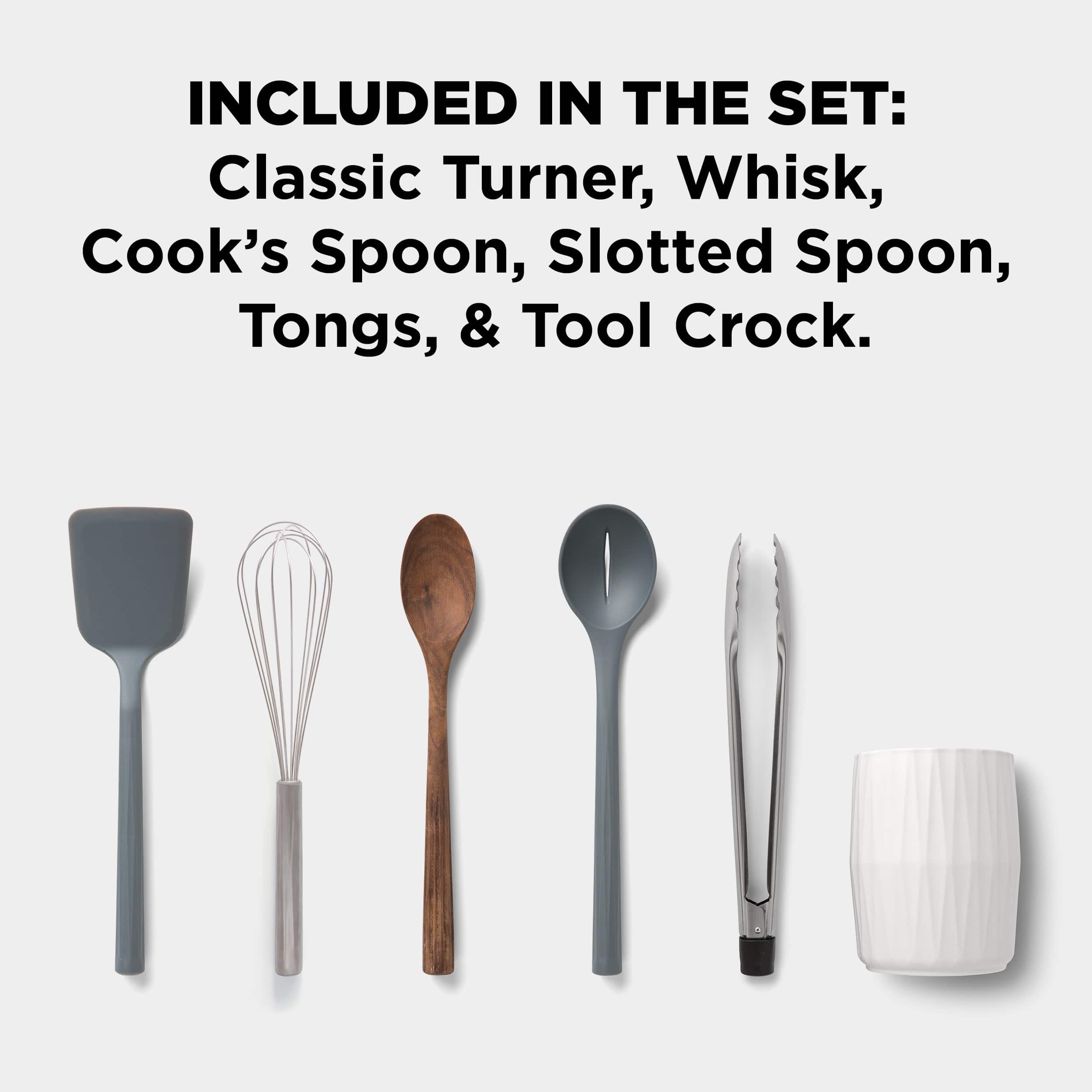 Chef'n 6-Piece Kitchen Utensil Set with Ceramic Crock 6-Piece Kitchen Utensil Set with Ceramic Crock